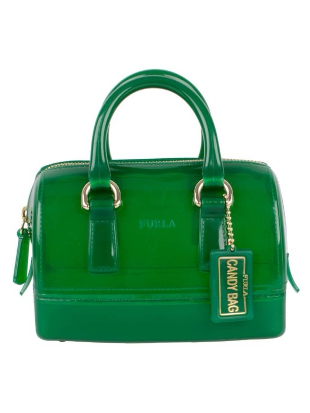 Furla Green Mini Candy Bag - Patent Top-Handle Satchel small size